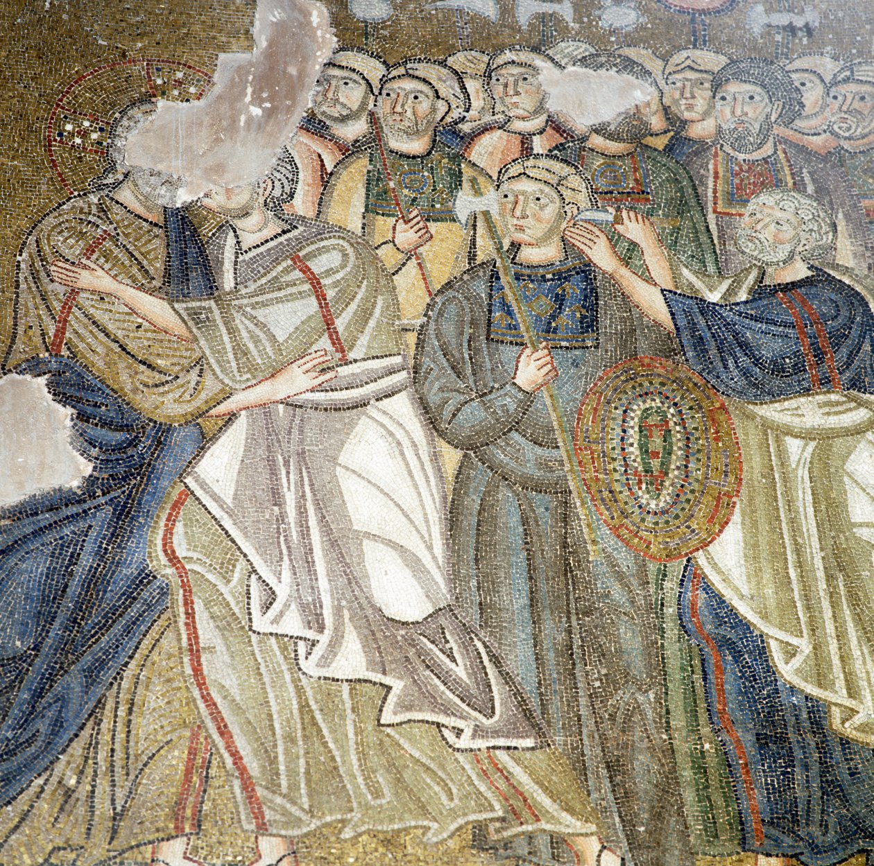 Judas kys, mosaik i katholikon (hovedkirke) i Nea Moni klosteret (Unescos verdensarvsliste af Theodore Charles Ange Coquelin