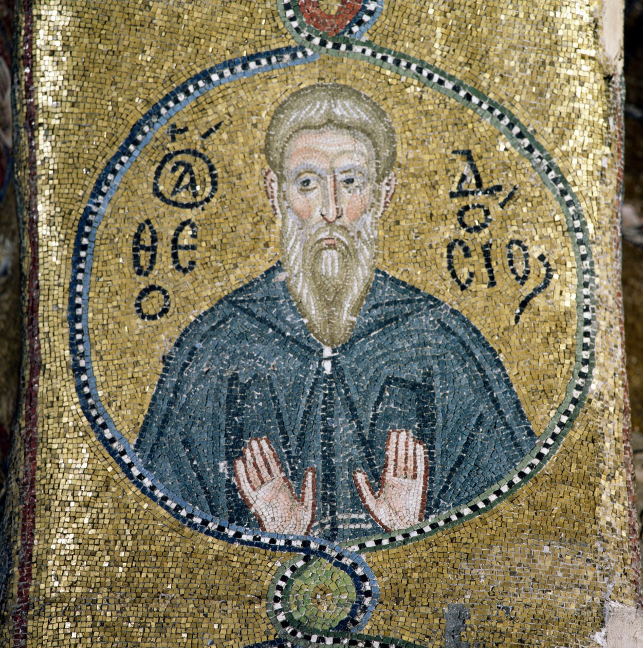 Hellig, mosaik i katholikon (hovedkirke) i Nea Moni kloster (Unescos verdensarvsliste af Theodore Charles Ange Coquelin