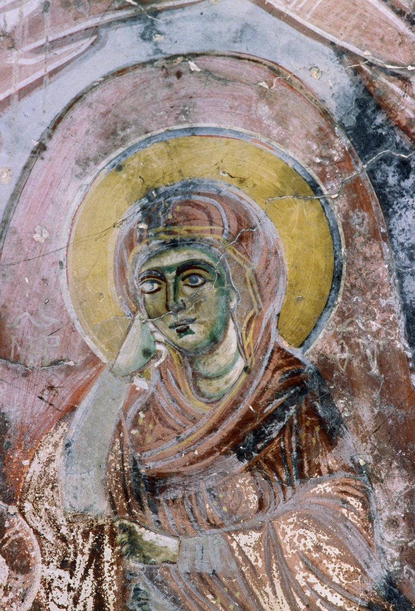 Madonna, fresko i kirken Agios Georgios, Mourne, Kreta, Grækenland (foto) af Unbekannt Unbekannt