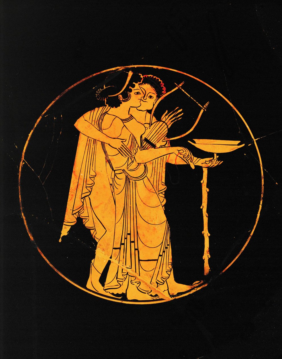 Elskende med bæger og cythara ... af painter Pedieus