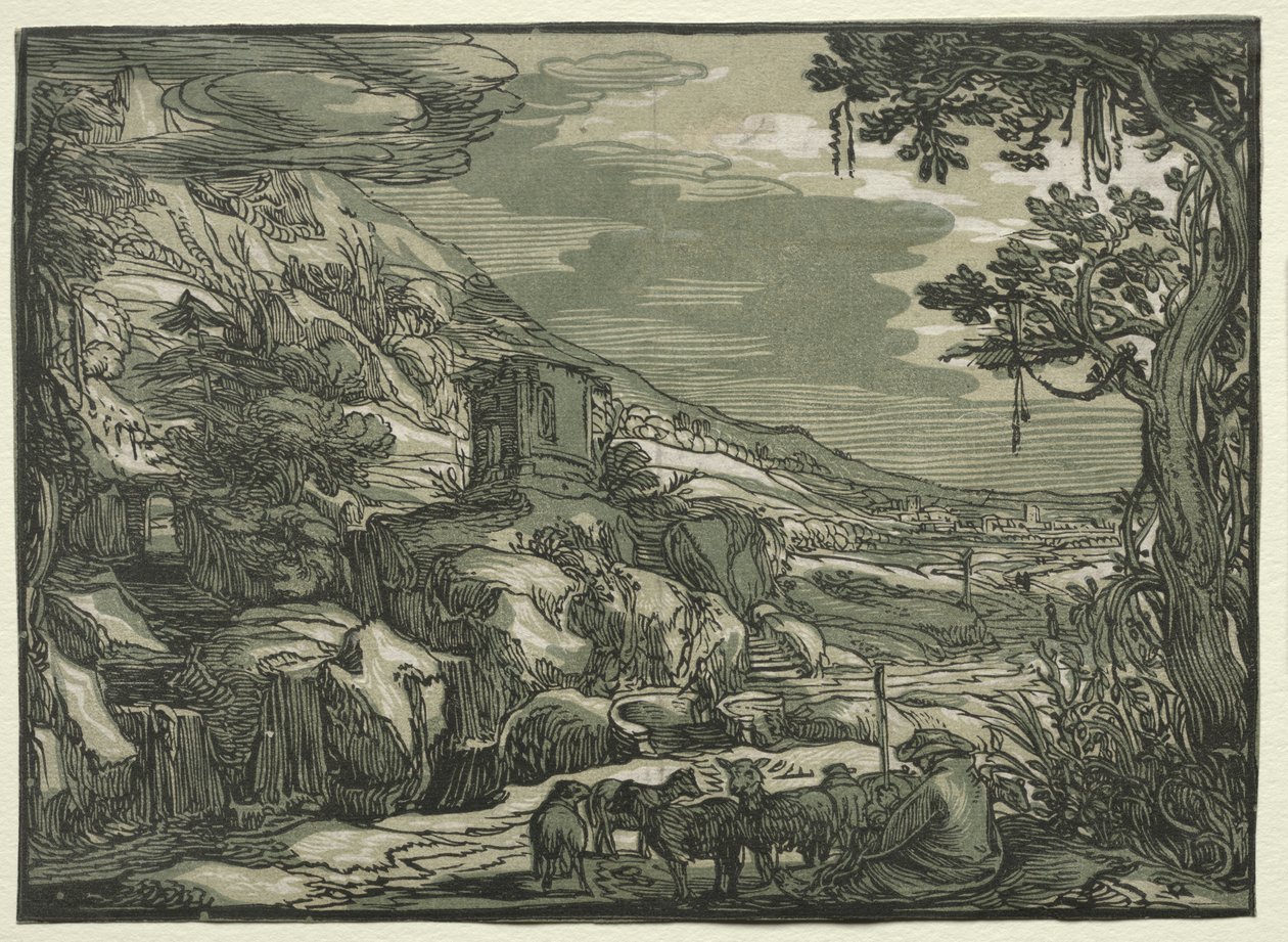 Arkadiske Landskab af possibly after Esaias van de Velde