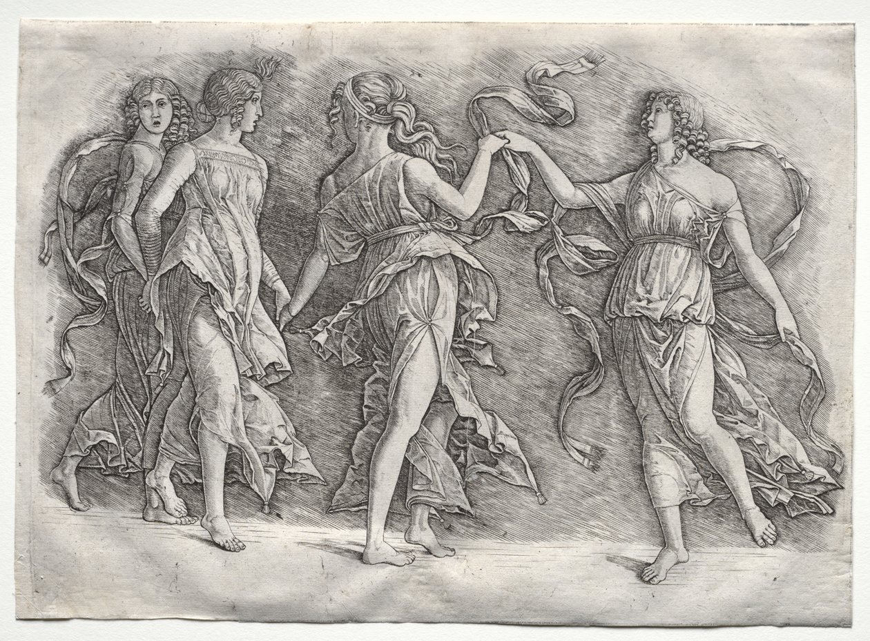 Fire dansende muser af probably by the so called Premier Engraver