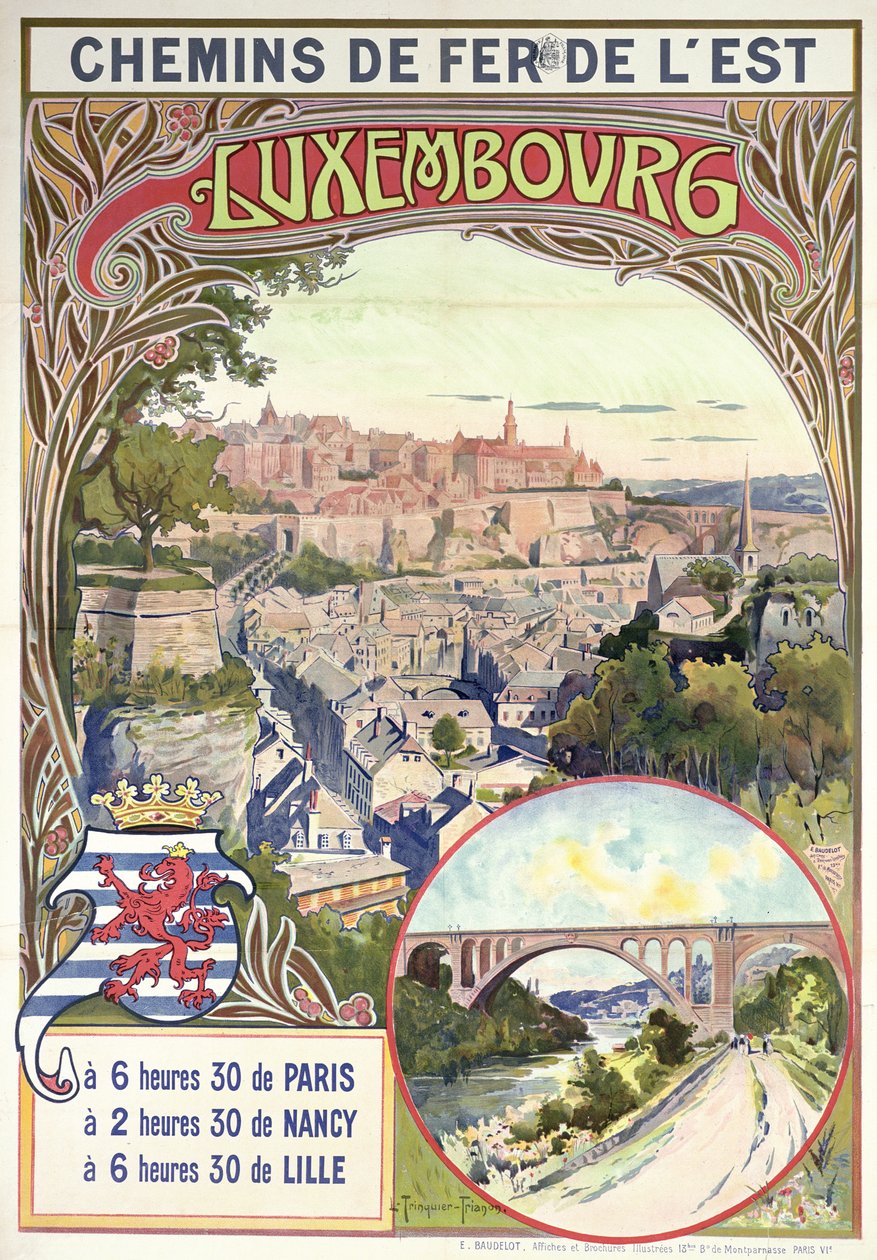 Reklameplakat for Luxembourg, ca.1900 af pseudonym of Trinquier, Louis Trinquier Trianon