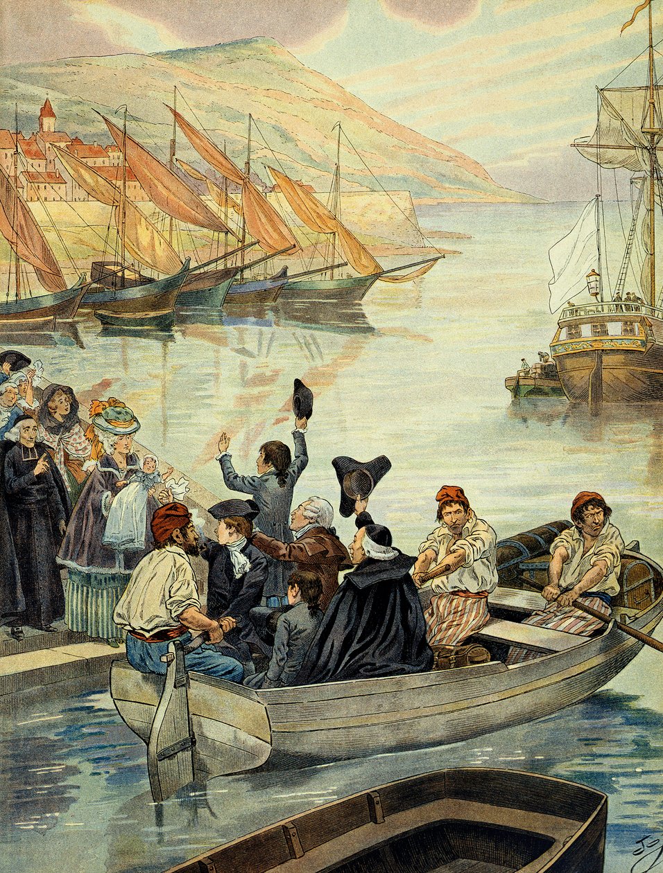 Rejste fra Ajaccio på Korsika den 15. december 1778; Charles Bonaparte (1746-1785) sejlede til Marseille med sine sønner Joseph Bonaparte (1768-1844) og Napoleon I Bonaparte (1769-1821) og sin svoger Joseph Fesch (1763-1839) for at tage til Versailles. Il af pseudonym for Onfray de Breville Jacques Job