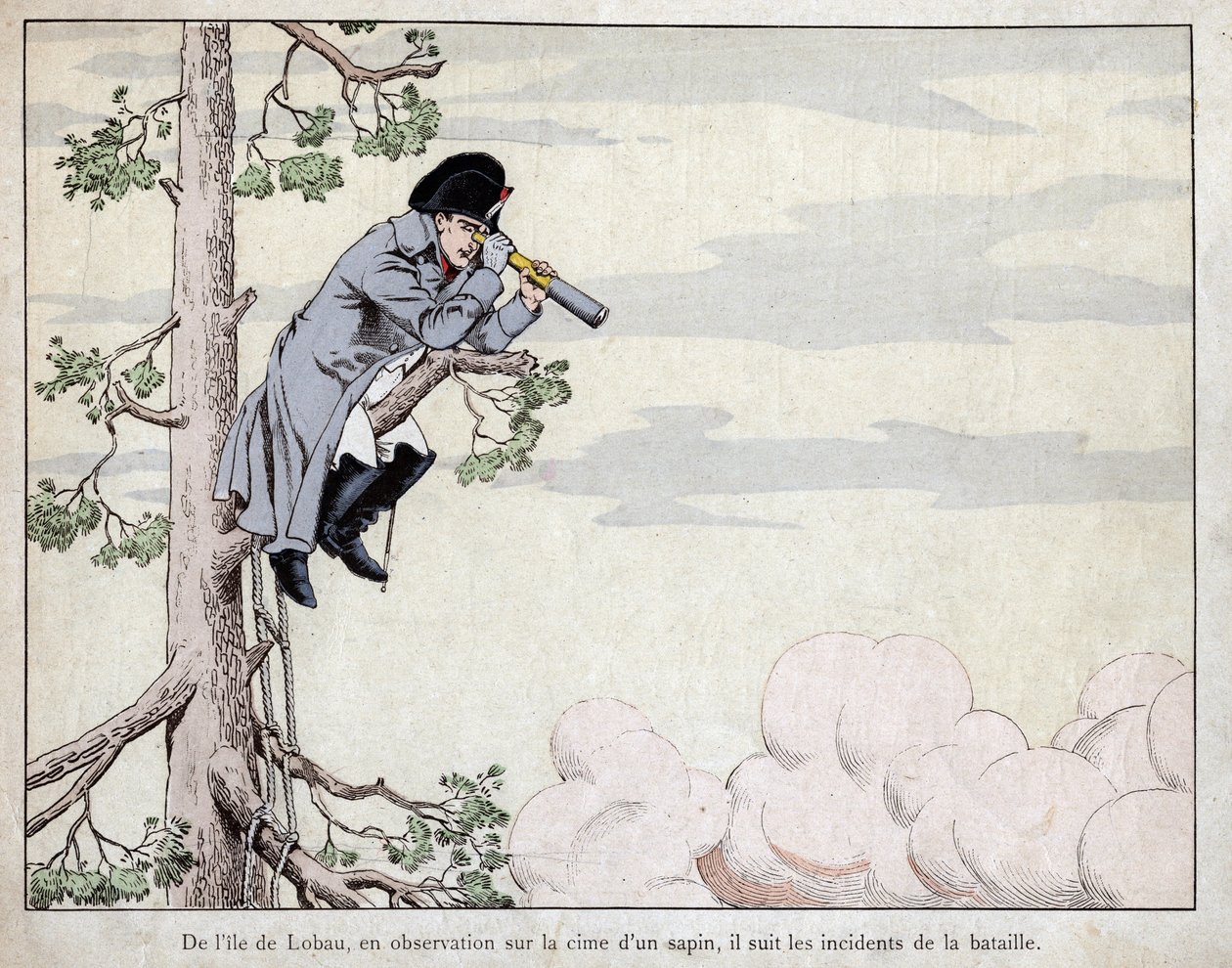 Fra øen Lobau, en observation (Slaget ved Essling af pseudonym for Onfray de Breville Jacques Job
