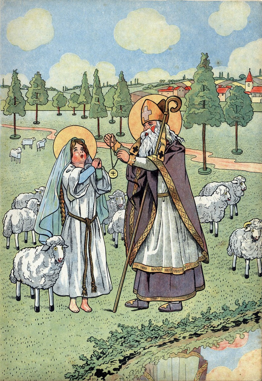 Frankrigs historie. Scene fra Sainte Genevieves liv med legetøj: Eveque Saint Germain d