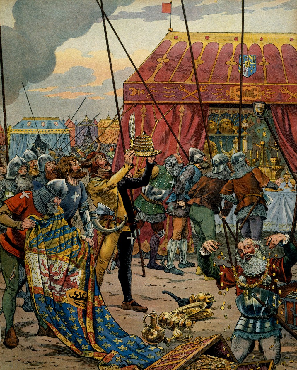 Frankrigs historie i middelalderen (middelalderen): Schweizerne beslaglægger rigdommen af Charles the Temeraire (1433-1477), hertugen af Bourgogne efter katastrofen i slaget ved barnebarnet, som så sejren for de konfødererede, Ludvigs allierede XI af Frank af pseudonym for Onfray de Breville Jacques Job