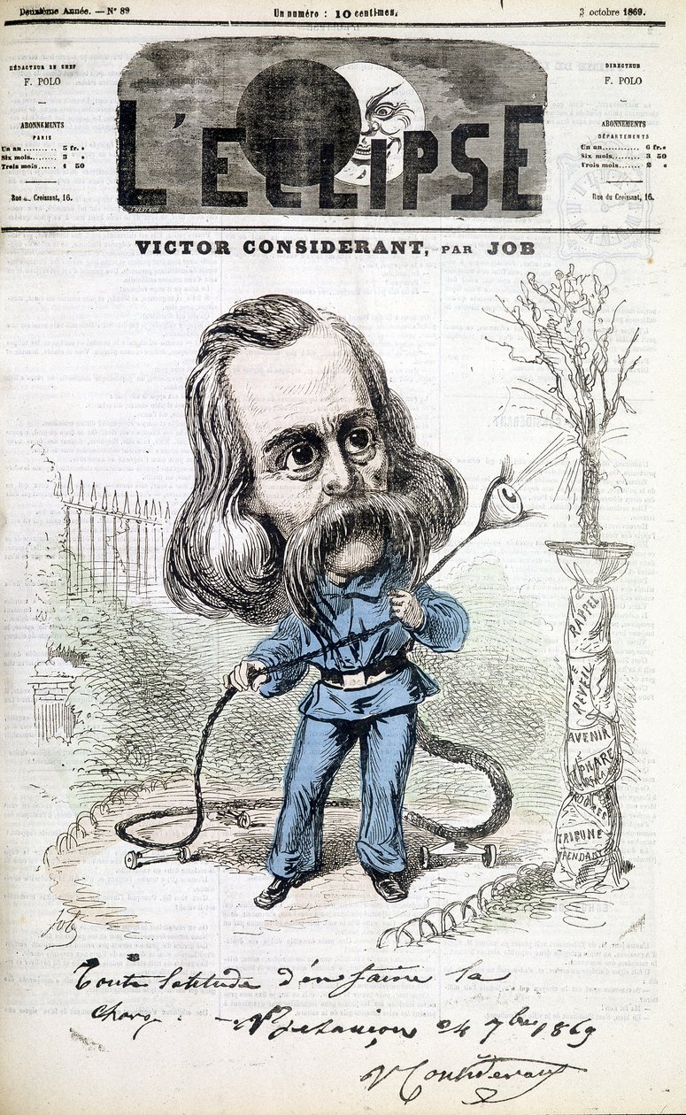 Humoristisk tegning på Victor Recital (1808 - 1893) af Job. Cover af "" L