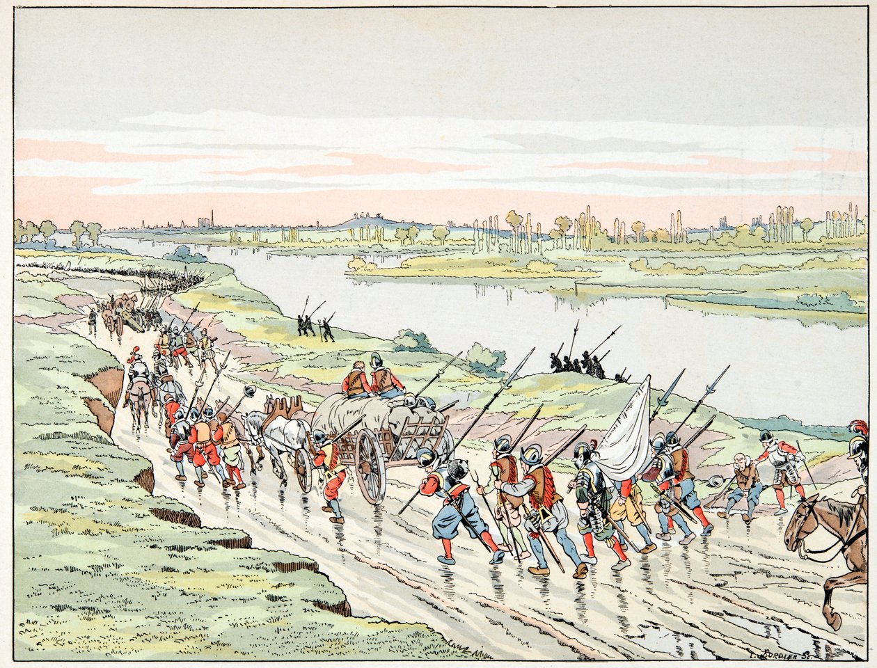 Illustration hentet fra bogen "" Le bon roy Henri"", illustreret af Jacques Marie Gaston Onfray de Breville dit JOB (1858-1931): Henri IV handler om Paris - Privat samling af pseudonym for Onfray de Breville Jacques Job