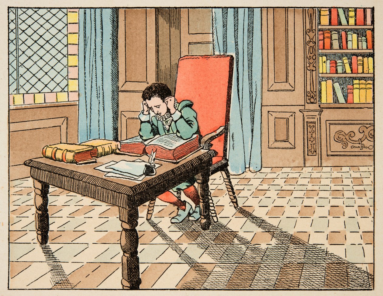 Illustration hentet fra bogen “Le bon roy Henri”, illustreret af Jacques Marie Gaston Onfray de Breville dit JOB (1858-1931): Uddannelse i det 16. århundrede: foredrag om klassikere - Privat samling af pseudonym for Onfray de Breville Jacques Job