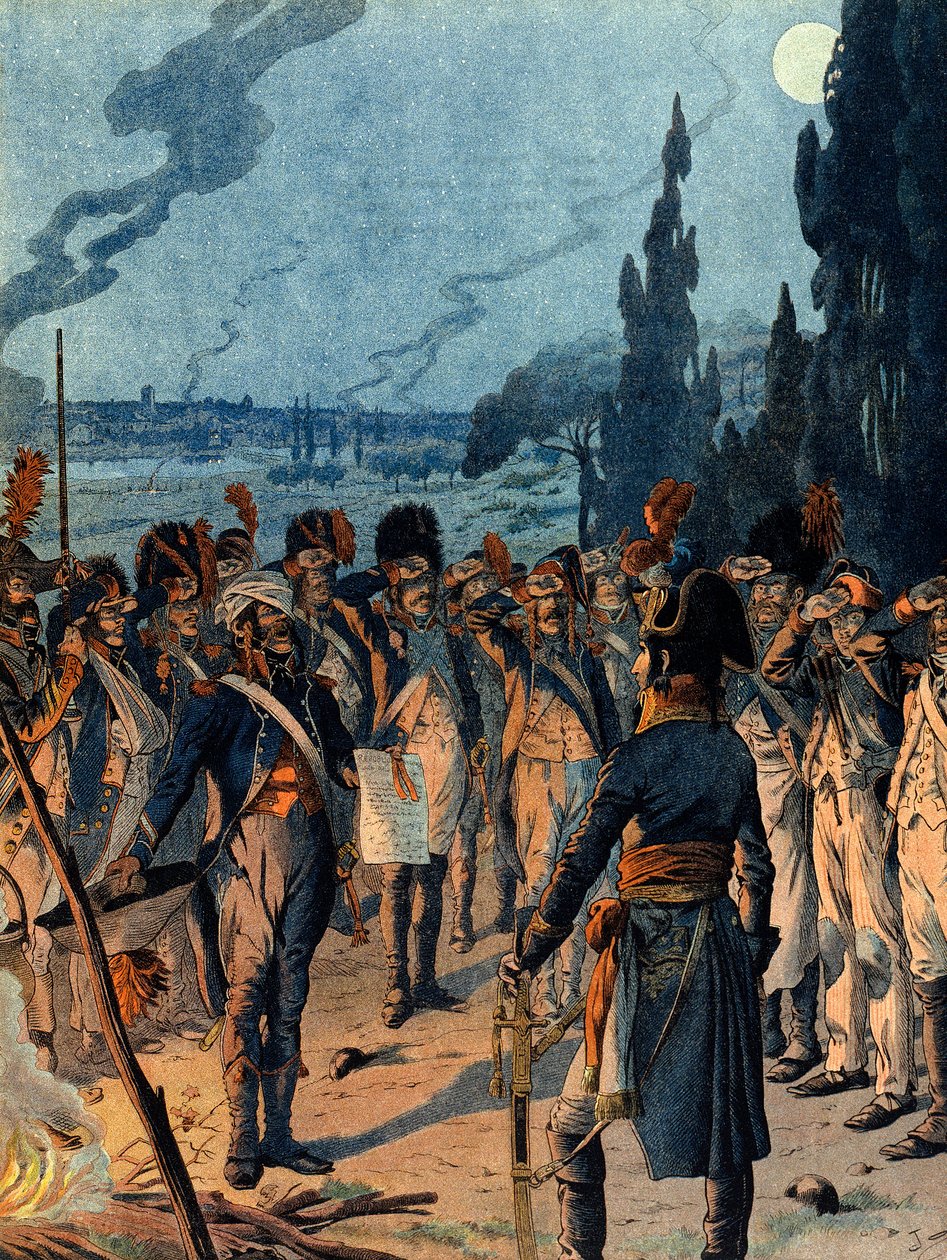 Italiensk kampagne: Om aftenen for slaget ved Lodi den 10. maj af pseudonym for Onfray de Breville Jacques Job