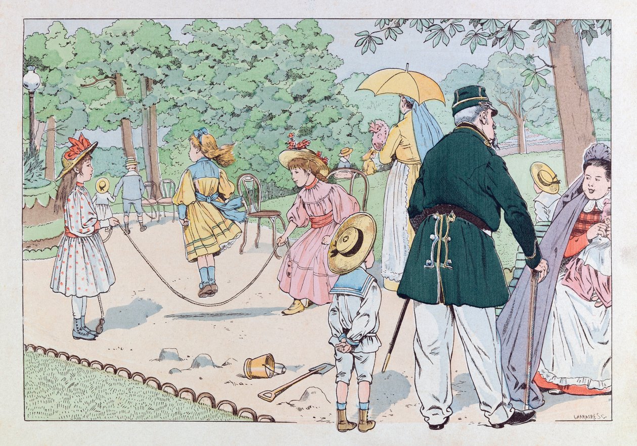 Jacques Marie Gaston Onfray de Breville dit JOB (1858 - 1931); Illustration fra bogen "" Les epees de France"": The Guardian of Square i det 19. århundrede; Coll, del af pseudonym for Onfray de Breville Jacques Job
