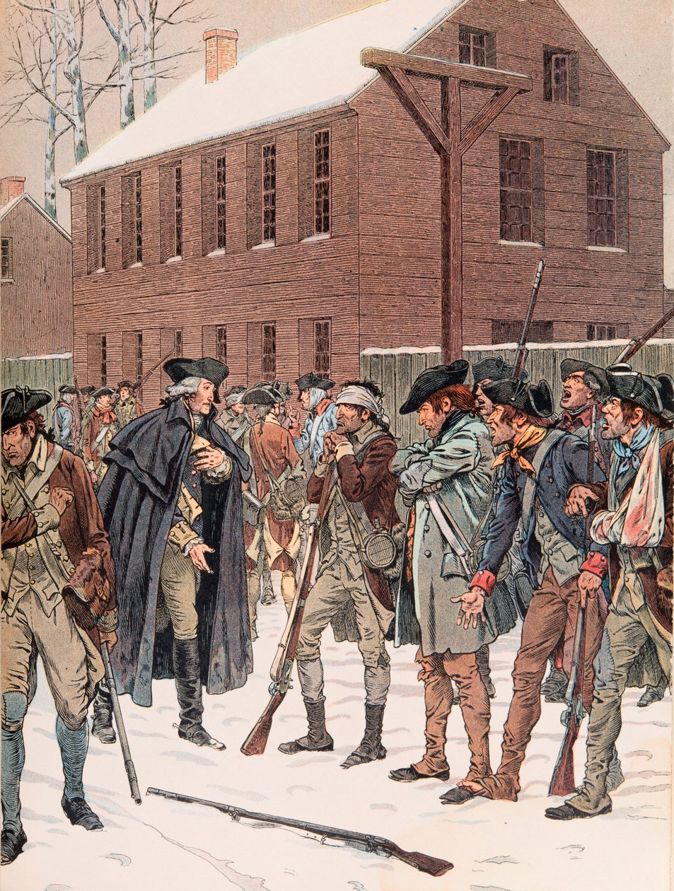 Jacques Marie Gaston Onfroy de Breville dit JOB (1858-1931) - Georges Washington forsøger at ræsonnere nogle af hærens mytterister under uafhængighedskrigen, privat samling af pseudonym for Onfray de Breville Jacques Job