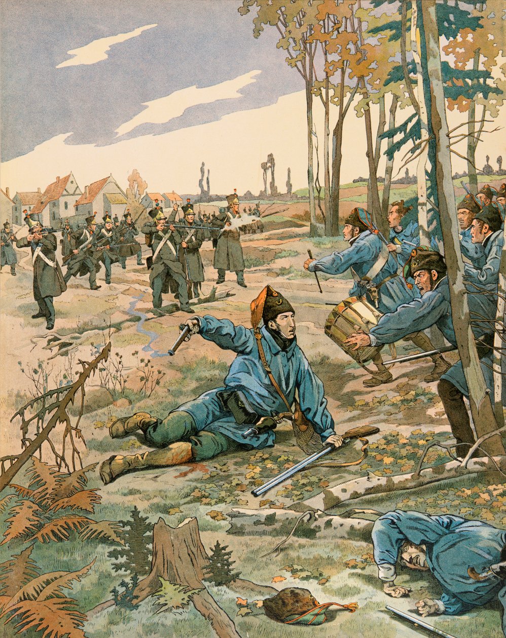 Jacques Marie Gaston Onfroy de Breville dit JOB (1858-1931) - Belgiens historie: Slaget ved Berchem Lez Antwerpen, Frederic de Merode (1792 - 1830) bliver dødeligt såret, mens han kæmpede mod den hollandske hær den 24. oktober af pseudonym for Onfray de Breville Jacques Job