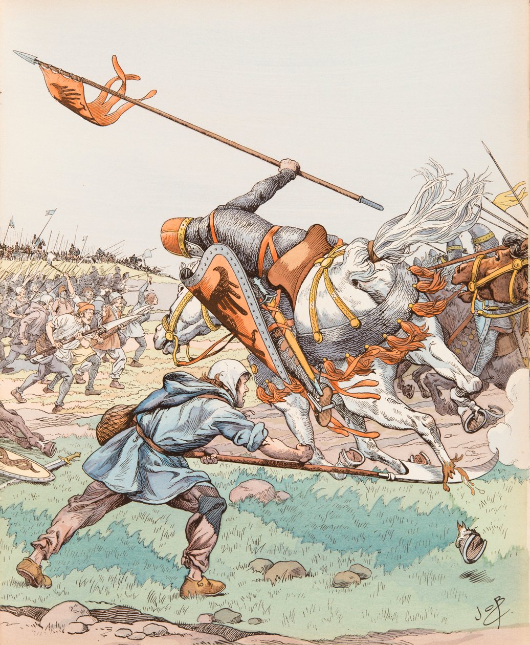 Jacques Marie Gaston Onfroy de Breville dit JOB (1858-1931) - Le reaper de Bouvines (bonde deltog i slaget ved Bouvines i 1214), Privat samling af pseudonym for Onfray de Breville Jacques Job