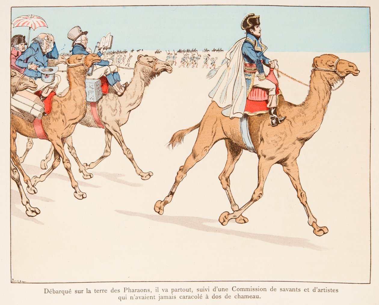Jacques Marie Gaston Onfroy de Breville dit JOB (1858-1931) - Napoleon Bonaparte på ekspedition til Egypten med Armee og videnskabsmænd i 1798, privat samling af pseudonym for Onfray de Breville Jacques Job