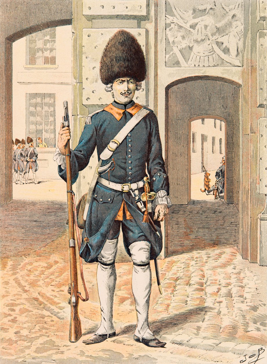 Jacques Marie Gaston Onfroy de Breville dit JOB (1858-1931) - Udrustning af franske tropper til enhver tid: 8. regiment af den kongelige garde (1815), privat samling af pseudonym for Onfray de Breville Jacques Job