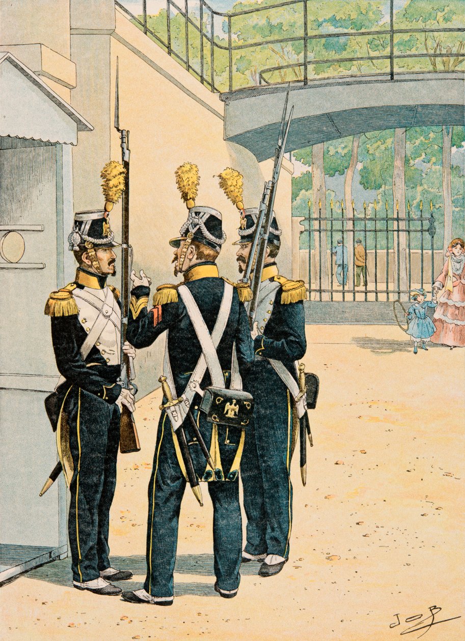 Jacques Marie Gaston Onfroy de Breville dit JOB (1858-1931) - Udklædning af franske tropper til enhver tid: Voltigeurs de la Garde Imperiale, privat samling af pseudonym for Onfray de Breville Jacques Job