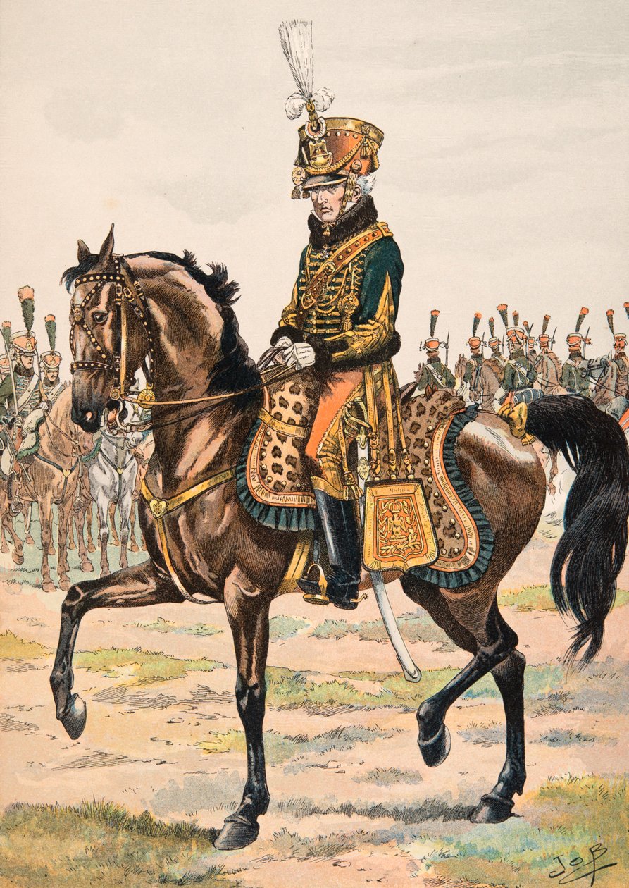 Jacques Marie Gaston Onfroy de Breville dit JOB (1858-1931) - Udrustning af franske tropper til enhver tid: General kommanderende for et af æresvagternes regimenter i 1813, privat samling af pseudonym for Onfray de Breville Jacques Job