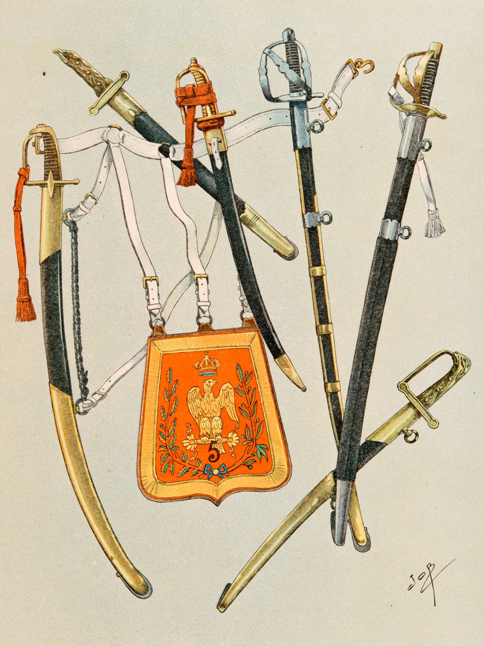 Jacques Marie Gaston Onfroy de Breville dit JOB (1858-1931) - Udklædning af franske tropper til enhver tid: Arms of Troops, gruppe 1, privat samling af pseudonym for Onfray de Breville Jacques Job