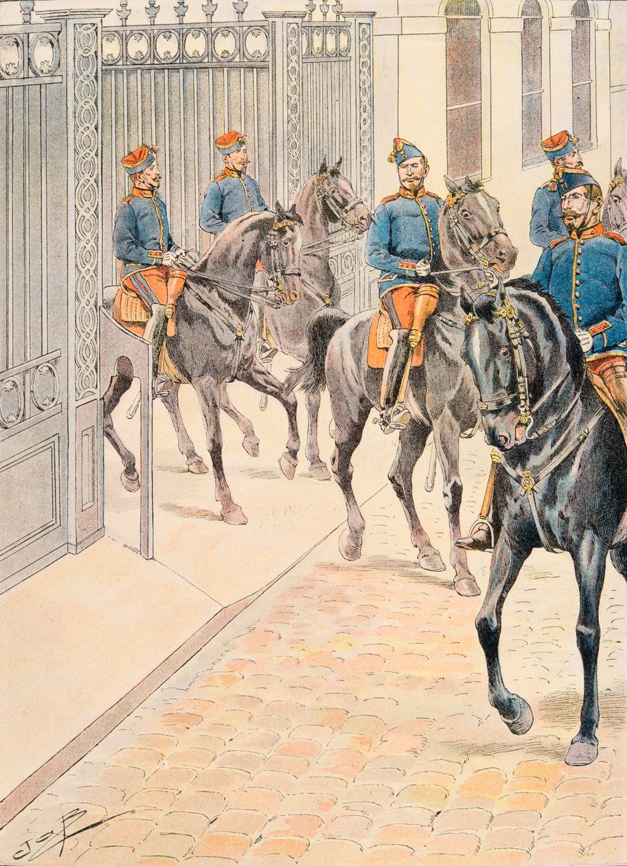 Jacques Marie Gaston Onfroy de Breville dit JOB (1858-1931) - Udklædning af franske tropper til enhver tid: Hundred Gardes (Andet imperium), privat samling af pseudonym for Onfray de Breville Jacques Job