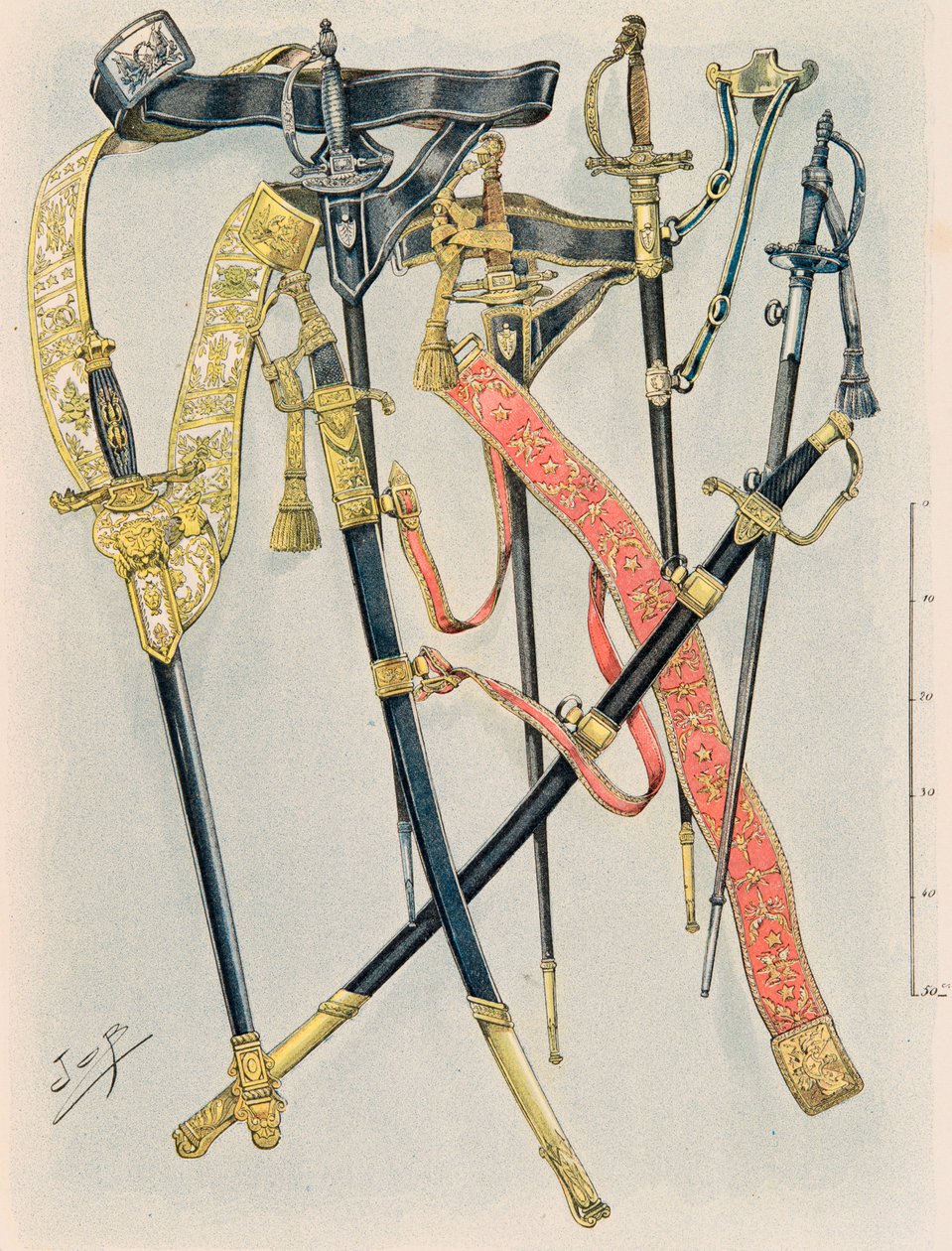 Jacques Marie Gaston Onfroy de Breville dit JOB (1858-1931) - Udrustning af de franske tropper til enhver tid: The Arms of the States Majors, regulativ of the Year XII, Private Collection af pseudonym for Onfray de Breville Jacques Job