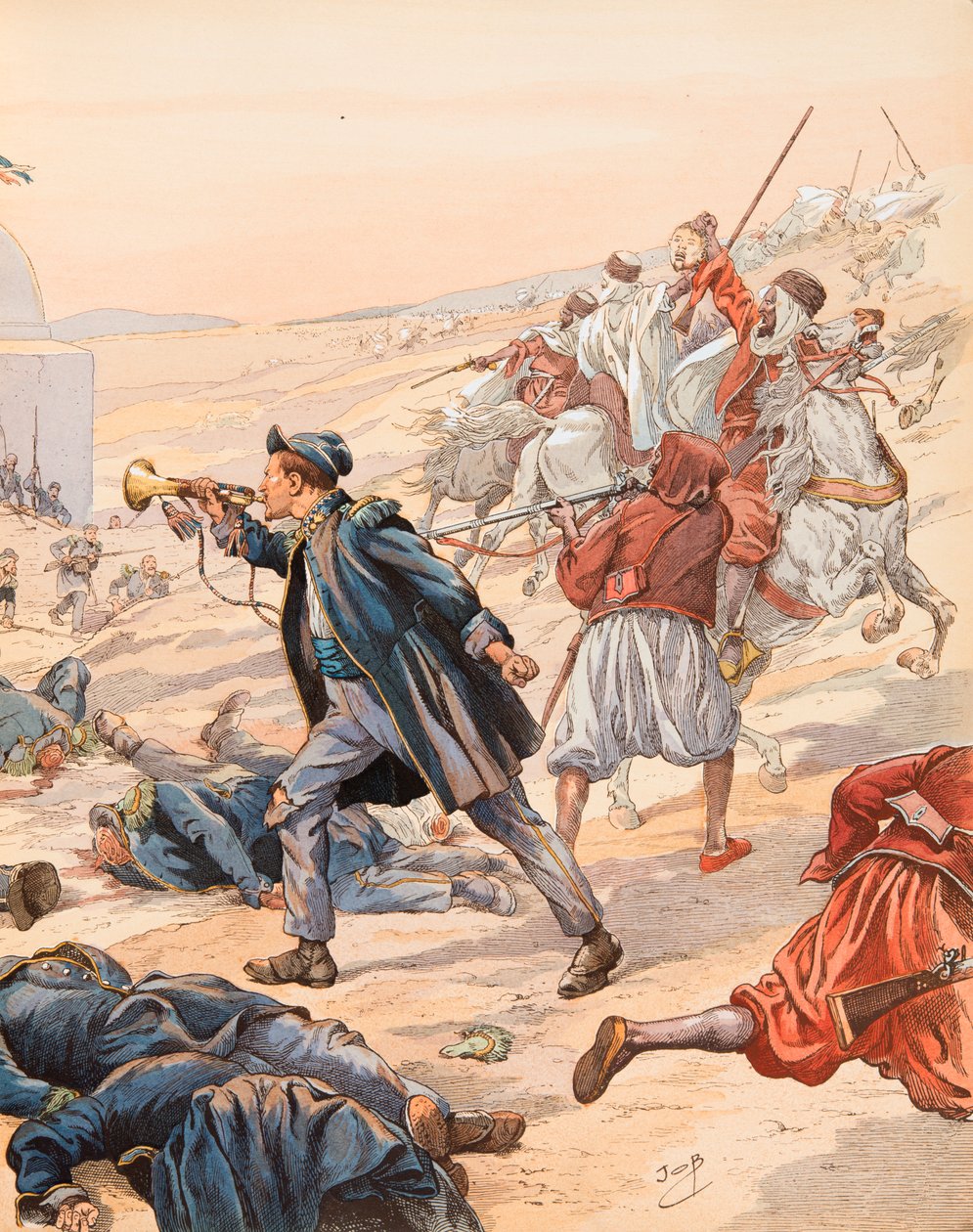 Jacques Marie Gaston Onfroy de Breville dit JOB (1858-1931) - Sidi Brahims bugle (Buglen Guillaume Rolland (1821-1916) lød anklagen om at rejse tropperne mod Abd el Kader i 1842), privat samling af pseudonym for Onfray de Breville Jacques Job