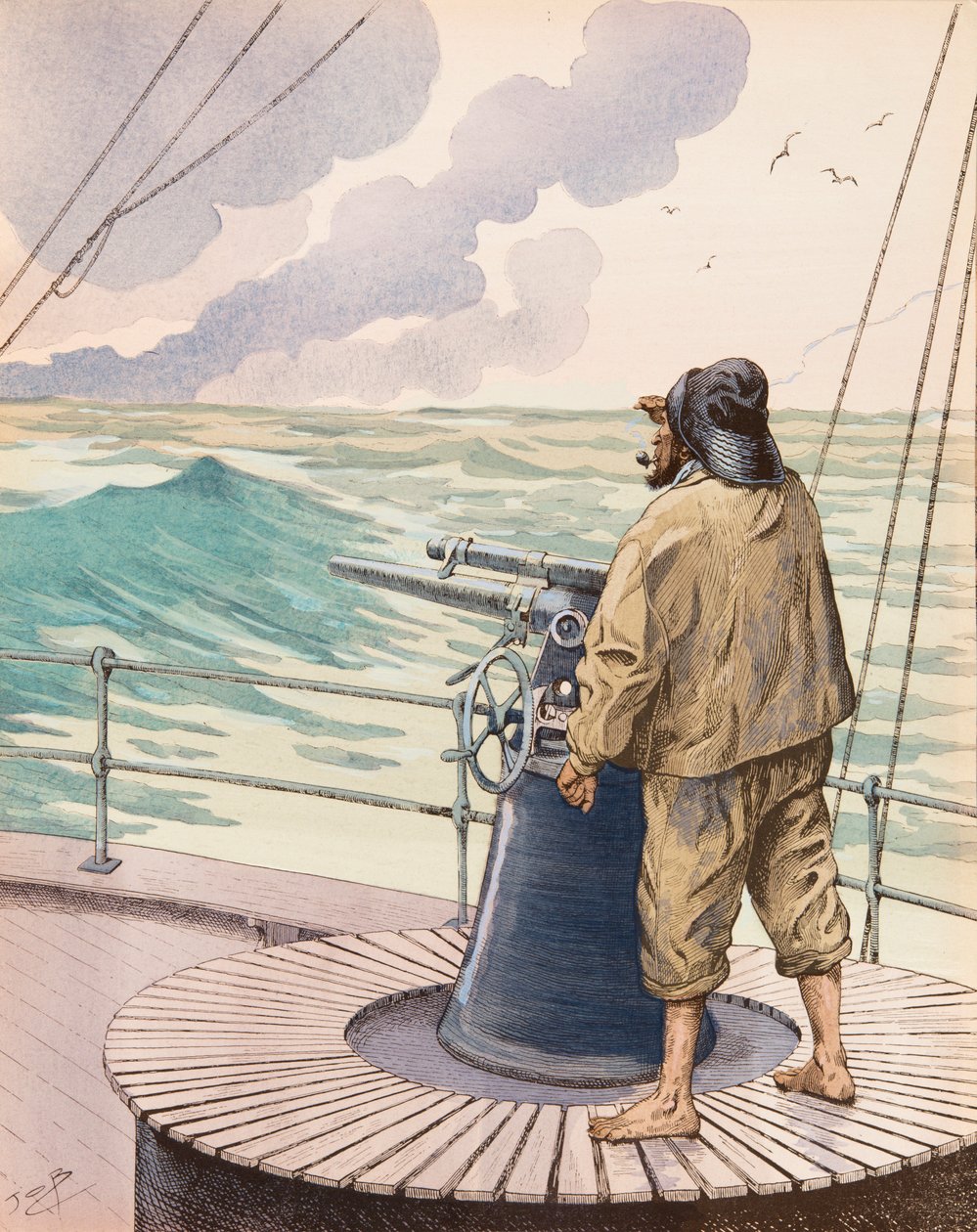 Jacques Marie Gaston Onfroy de Breville dit JOB (1858-1931) - Trawleren (hvalfangstsejler), privat samling af pseudonym for Onfray de Breville Jacques Job