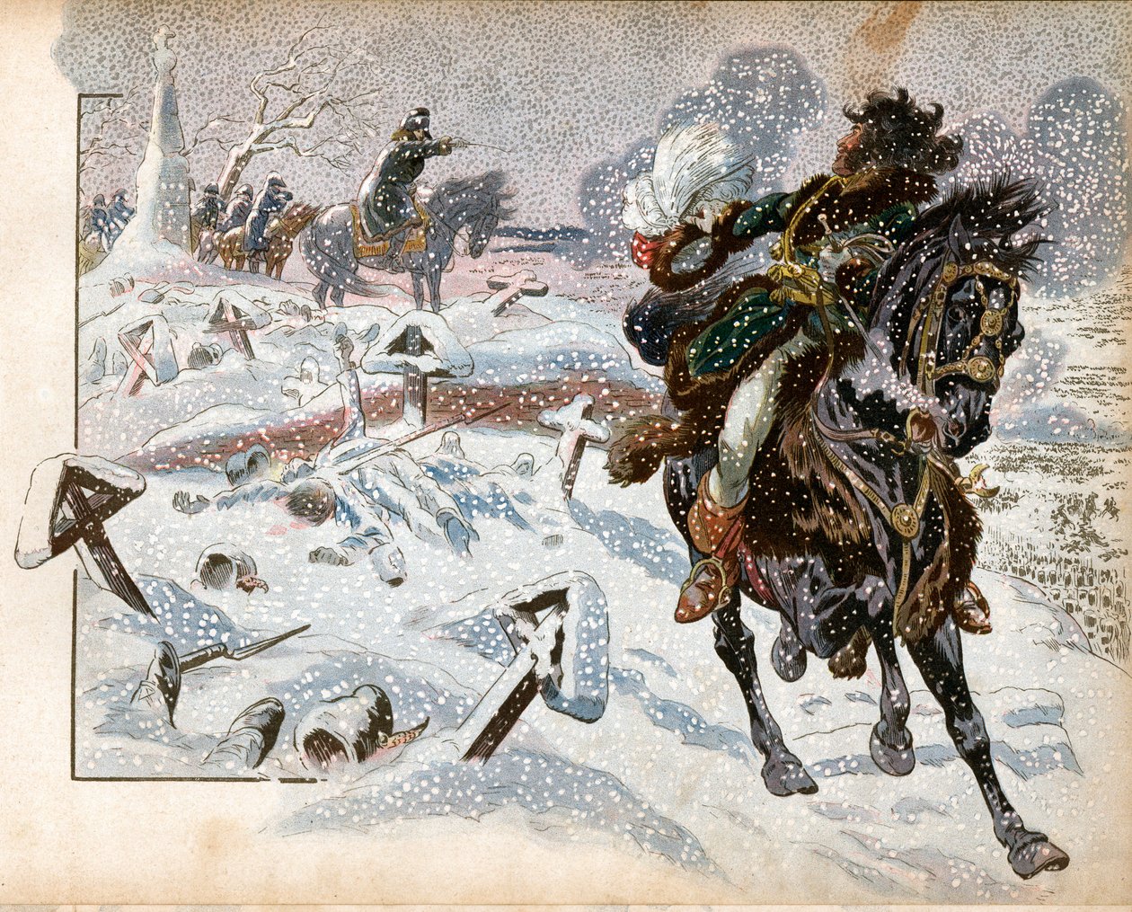 Joachim Murat (1767-1815) i slaget ved Eylau den 8. februar af pseudonym for Onfray de Breville Jacques Job