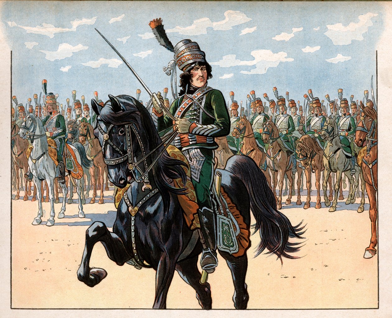 Joachim Murat (1767-1815) dengang oberst under det italienske felttog. Gravering af Jacques Marie Gaston Onfray de Breville dit Job (1858-1931) af pseudonym for Onfray de Breville Jacques Job