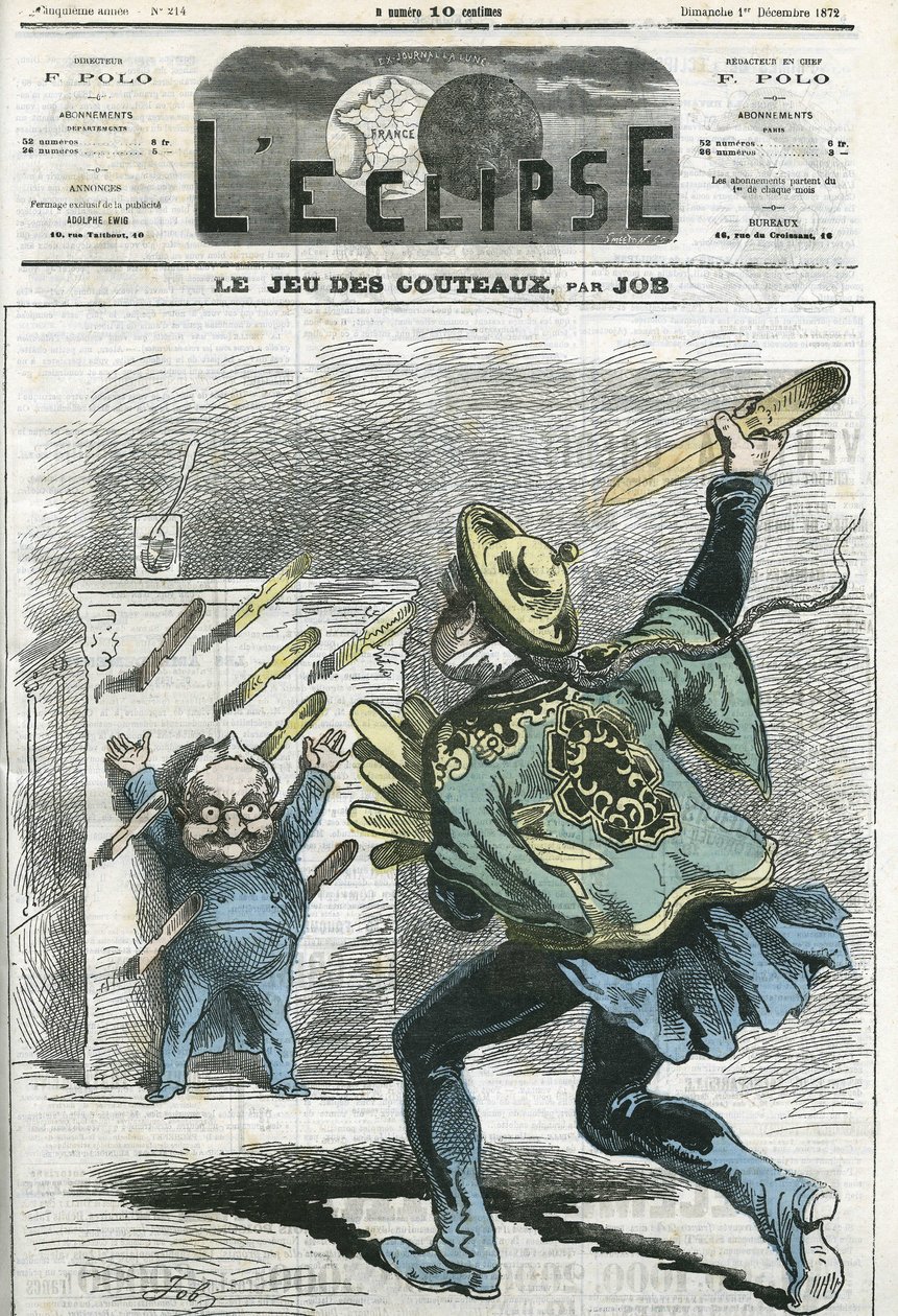 Le jeux des knives, Adolphe Thiers (1797-1877), fransk historiker og statsmand. Cover i "" L