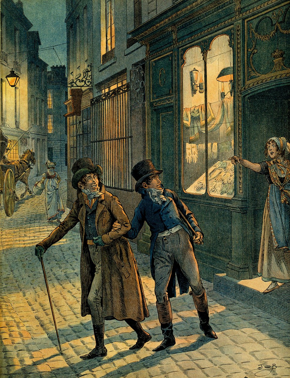 Louis Antoine Fauvelet de Bourrienne (1769-1834) og Napoleon I Bonaparte (1769-1821) i Paris