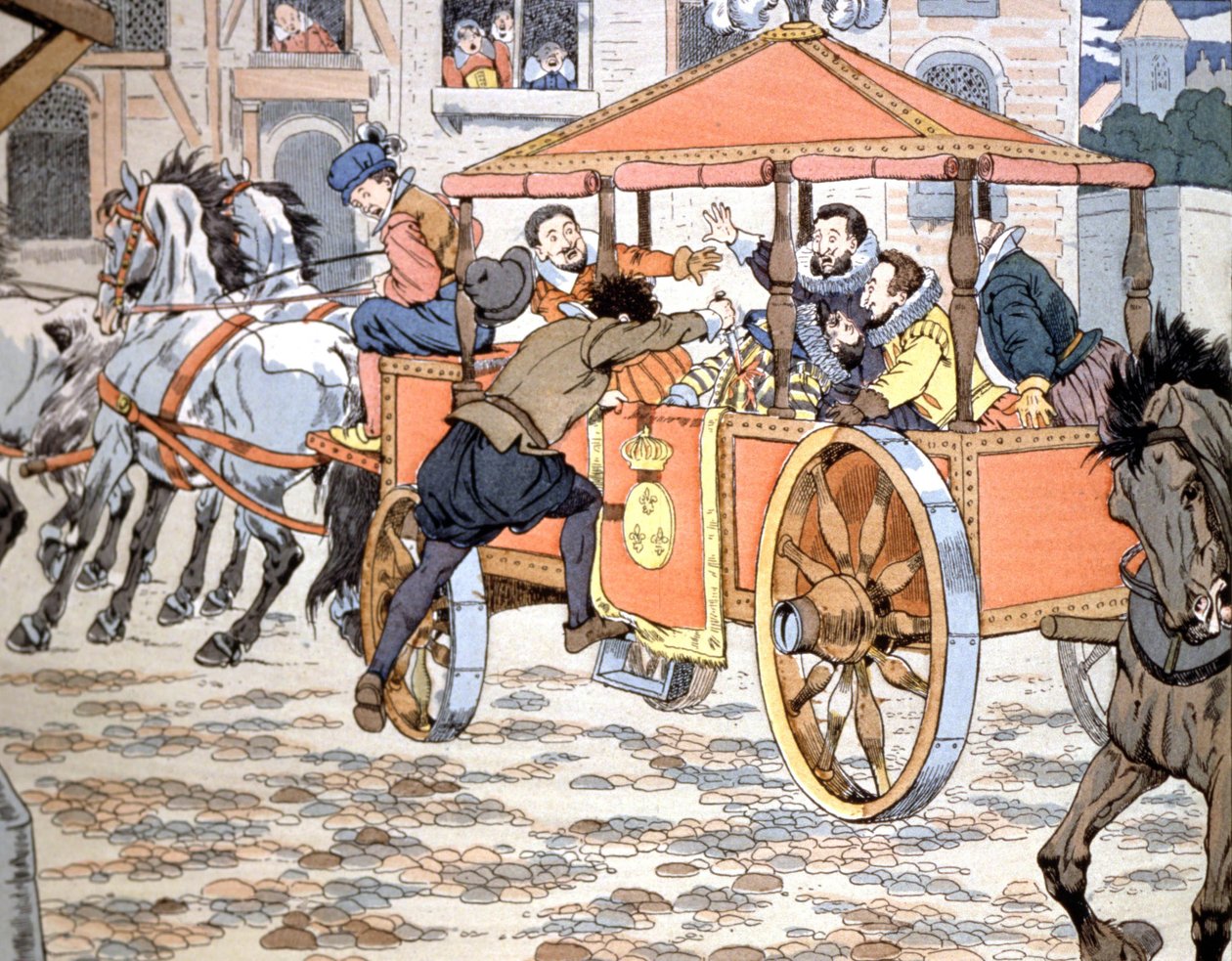 Mordet på Henrik IV, ca. 1900 (illustration) af pseudonym for Onfray de Breville Jacques Job