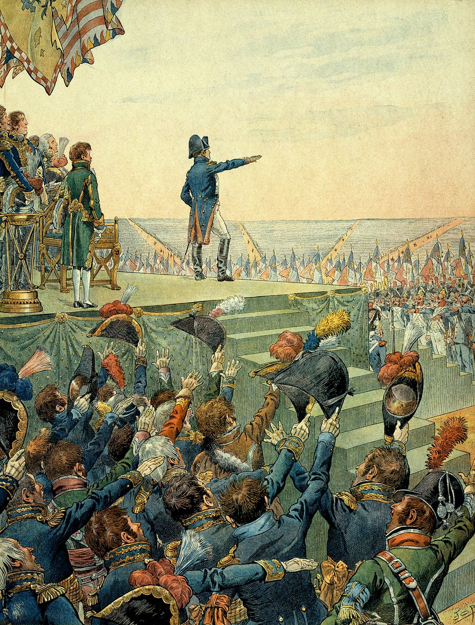 Napoleon I Bonaparte (1769-1821) uddelte korsene fra Legion d