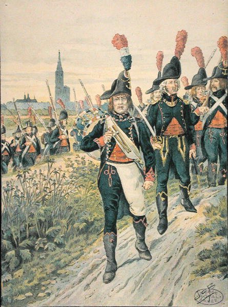 Pontoneers af Strasbourg i 1793 (farvet gravering) af pseudonym for Onfray de Breville Jacques Job