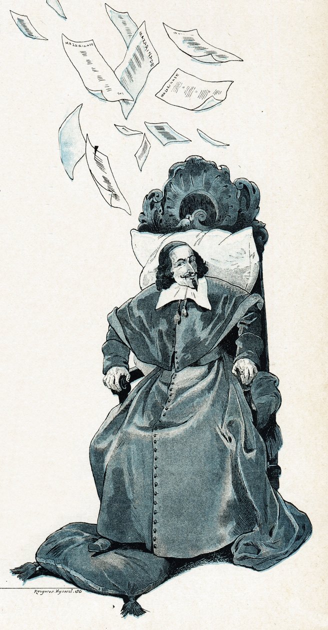 Portræt af kardinal Jules Mazarin (Giulio Raimondo Mazzarino eller Mazarino af pseudonym for Onfray de Breville Jacques Job