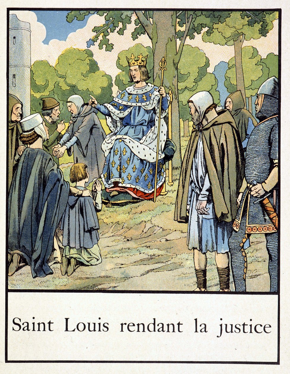 Saint Louis yder retfærdighed - i "" A little history of France"" af Jacques Bainville, red. Manke af pseudonym for Onfray de Breville Jacques Job