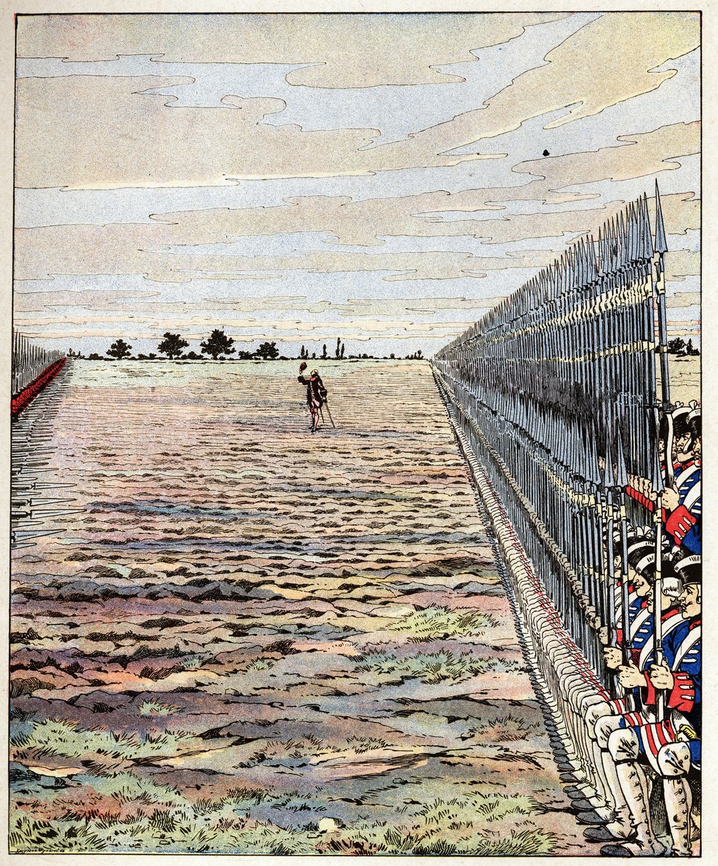 Skyd de første, gentlemen engelske ord af greven af Auteroche udtalt i slaget ved Fontenoy den 11/05/1745 under den østrigske arvefølgekrig (1740-1748). Illustration af Job (Jacques Marie Gaston Onfray og Breville) (Jacques-Marie) (185) af pseudonym for Onfray de Breville Jacques Job