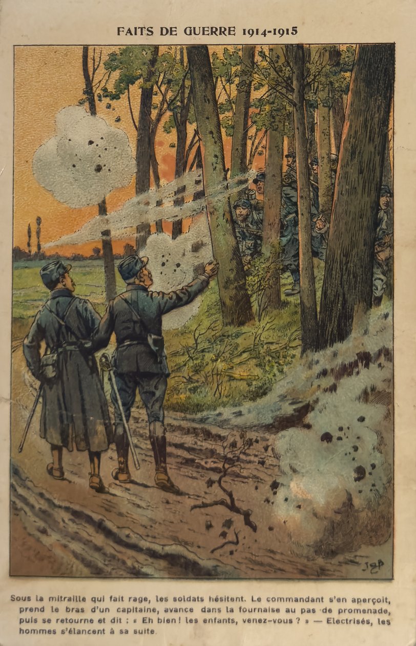 1. verdenskrig: Heltemodige officerer (illustration) af pseudonym for Onfray de Breville Jacques Job