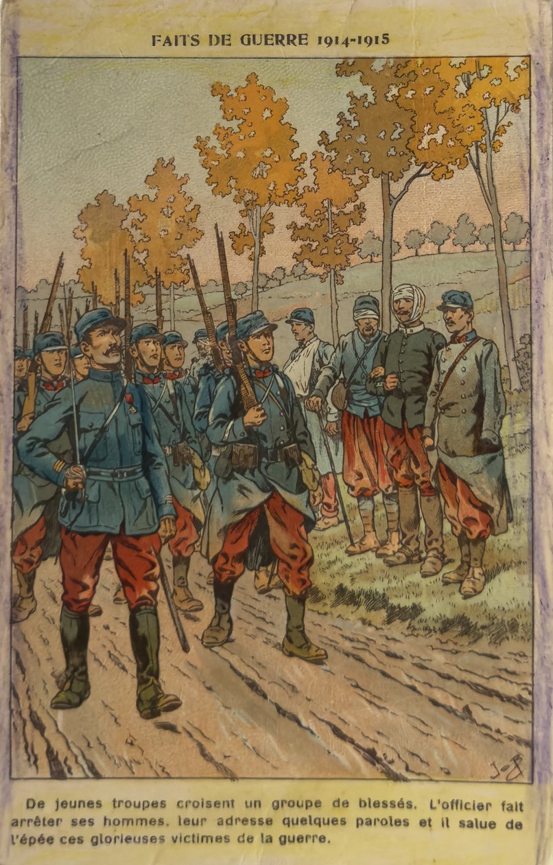 1. verdenskrig: Hyldest til de sårede (illustration) af pseudonym for Onfray de Breville Jacques Job