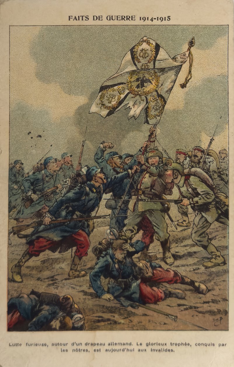 1. verdenskrig: Erobringen af flaget (illustration) af pseudonym for Onfray de Breville Jacques Job