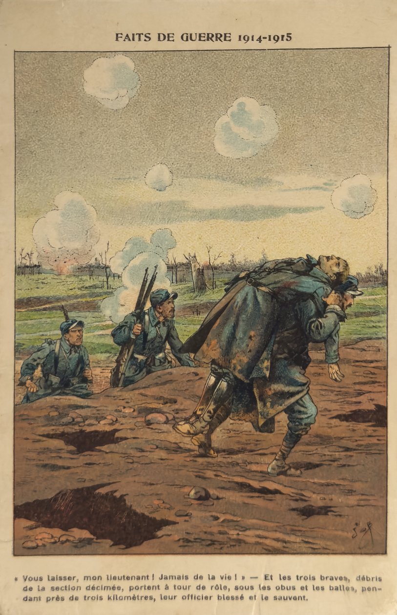 1. verdenskrig: At redde chefen (illustration) af pseudonym for Onfray de Breville Jacques Job