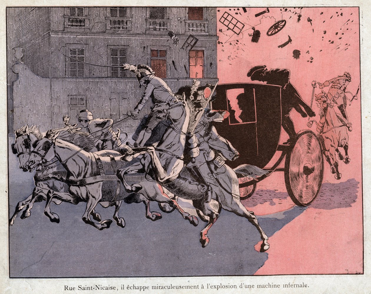The attack on Saint Nicaisedani Street af pseudonym for Onfray de Breville Job