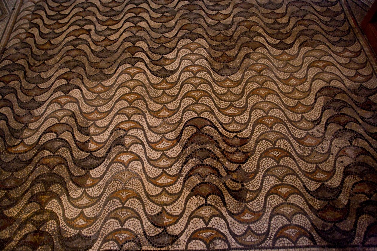 Detalje af gulvdekoration (mosaik) af School Italian