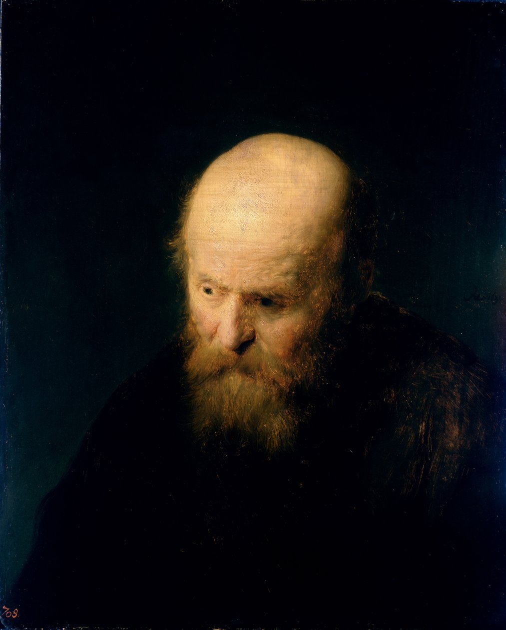 Hoved af en skaldet, gammel mand, 1632 af studio of Rembrandt Harmensz. van Rijn
