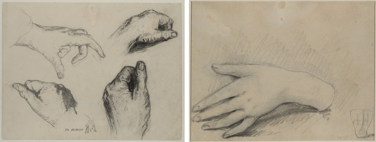Studie af hænder (recto); Studie af en kvindes hånd (verso) af studio of A. W. A. Plâté Studio (Ceylonese)