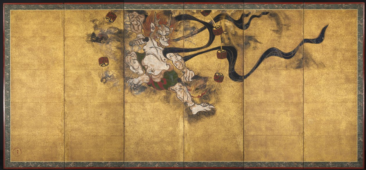Tordenguden (Raijin) af studio of Tawaraya Sōtatsu