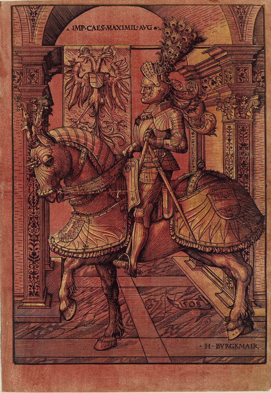 Kejser Maximilian I, bevæbnet til hest, 1508 af the Elder Hans Burgkmair