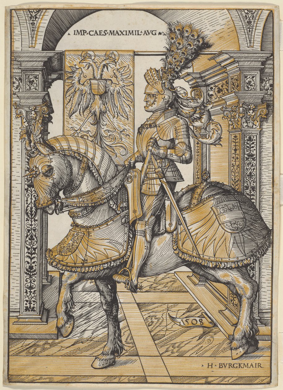Rytterportræt af kejser Maximilian I af the Elder Hans Burgkmair