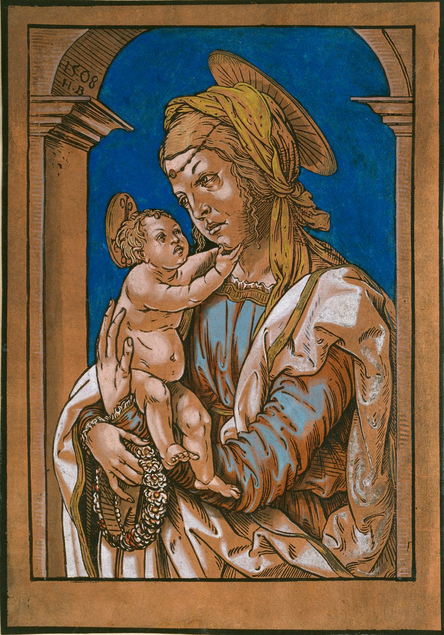 Madonna og barn under en bue, 1508 af the Elder Hans Burgkmair